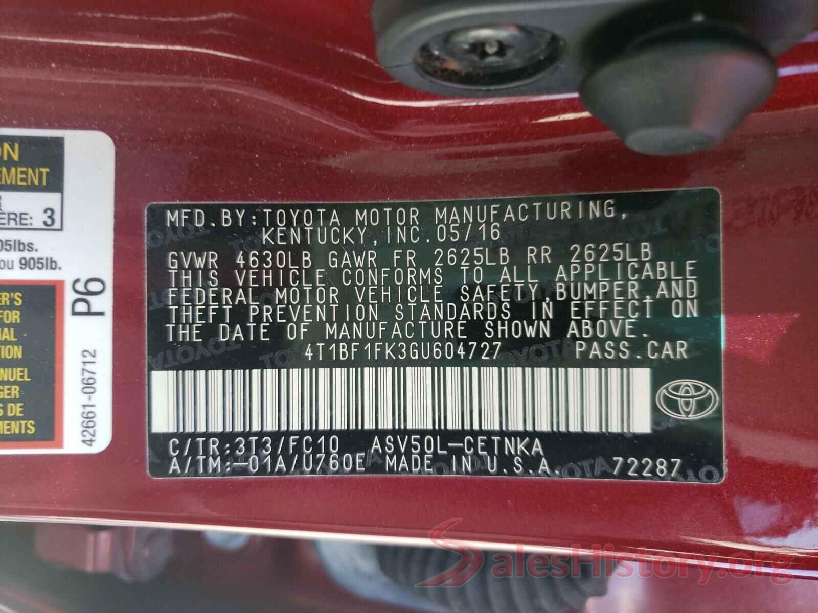 4T1BF1FK3GU604727 2016 TOYOTA CAMRY