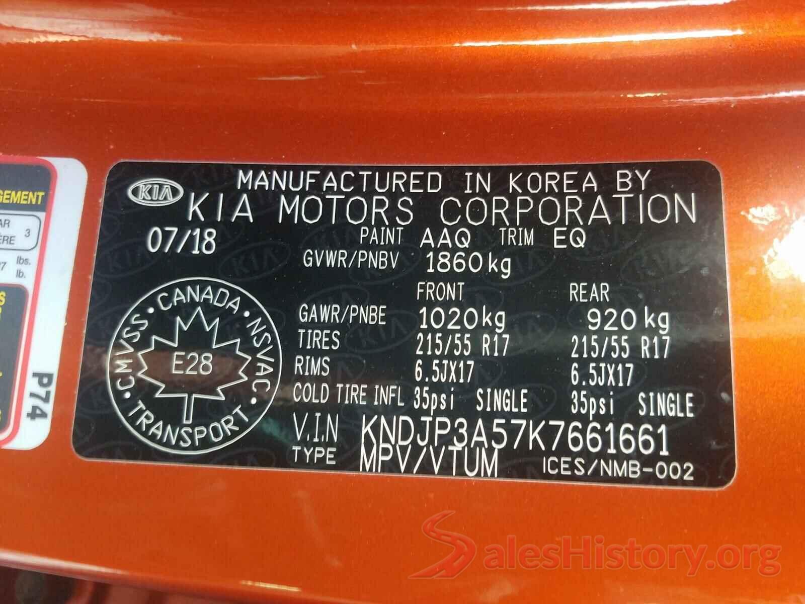 KNDJP3A57K7661661 2019 KIA SOUL