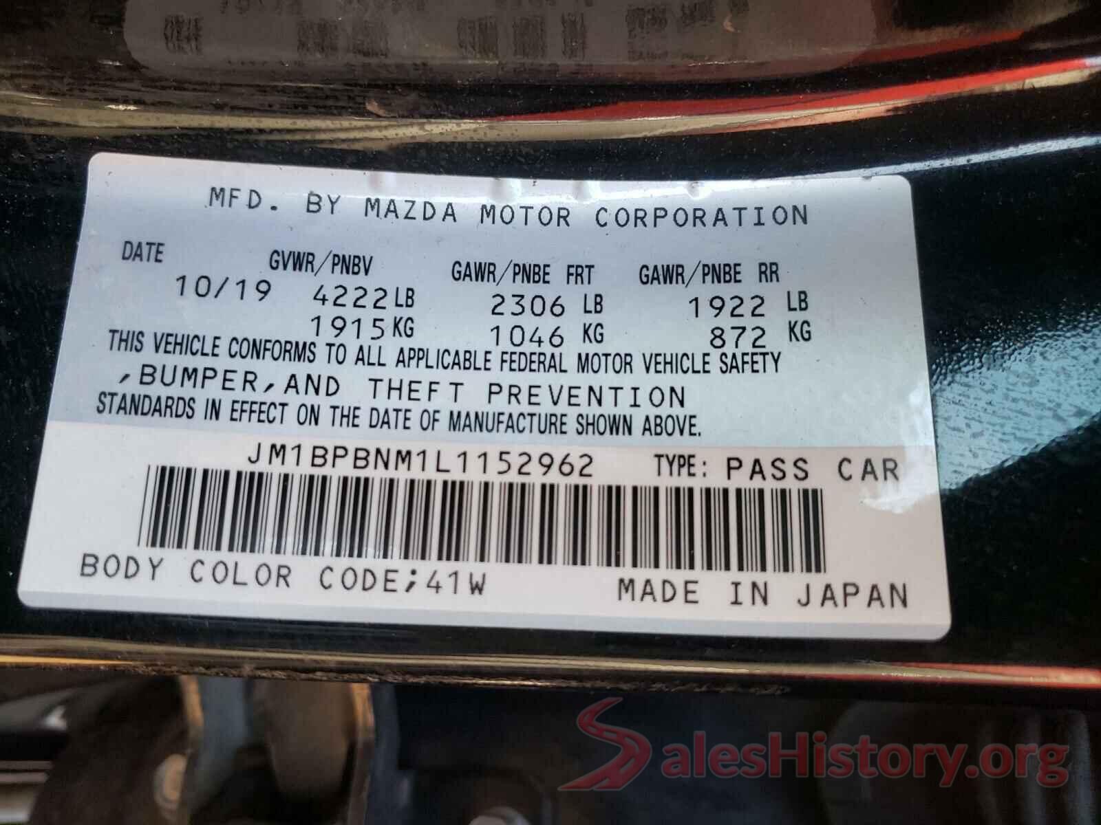 JM1BPBNM1L1152962 2020 MAZDA 3