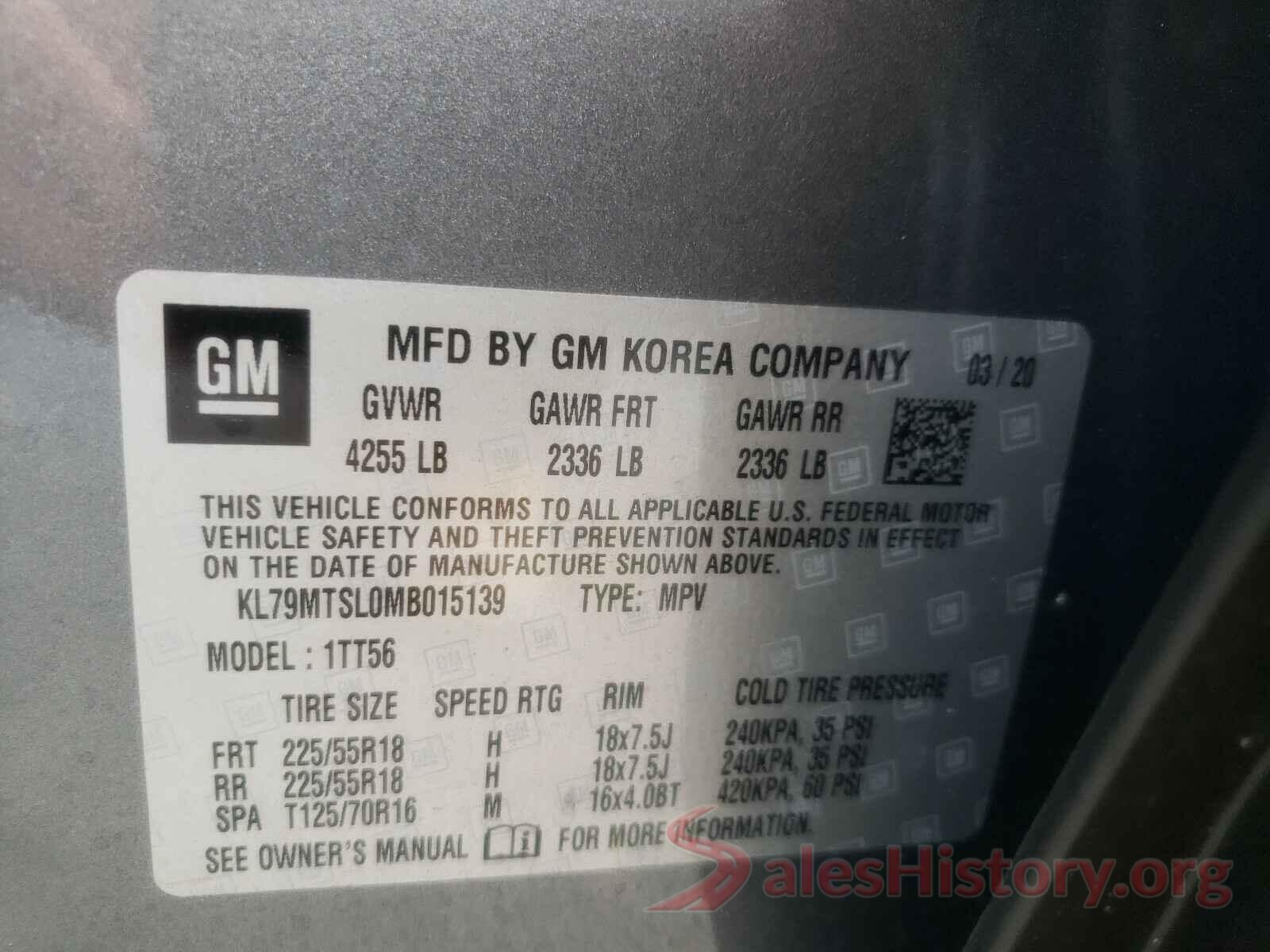 KL79MTSL0MB015139 2021 CHEVROLET TRAILBLZR