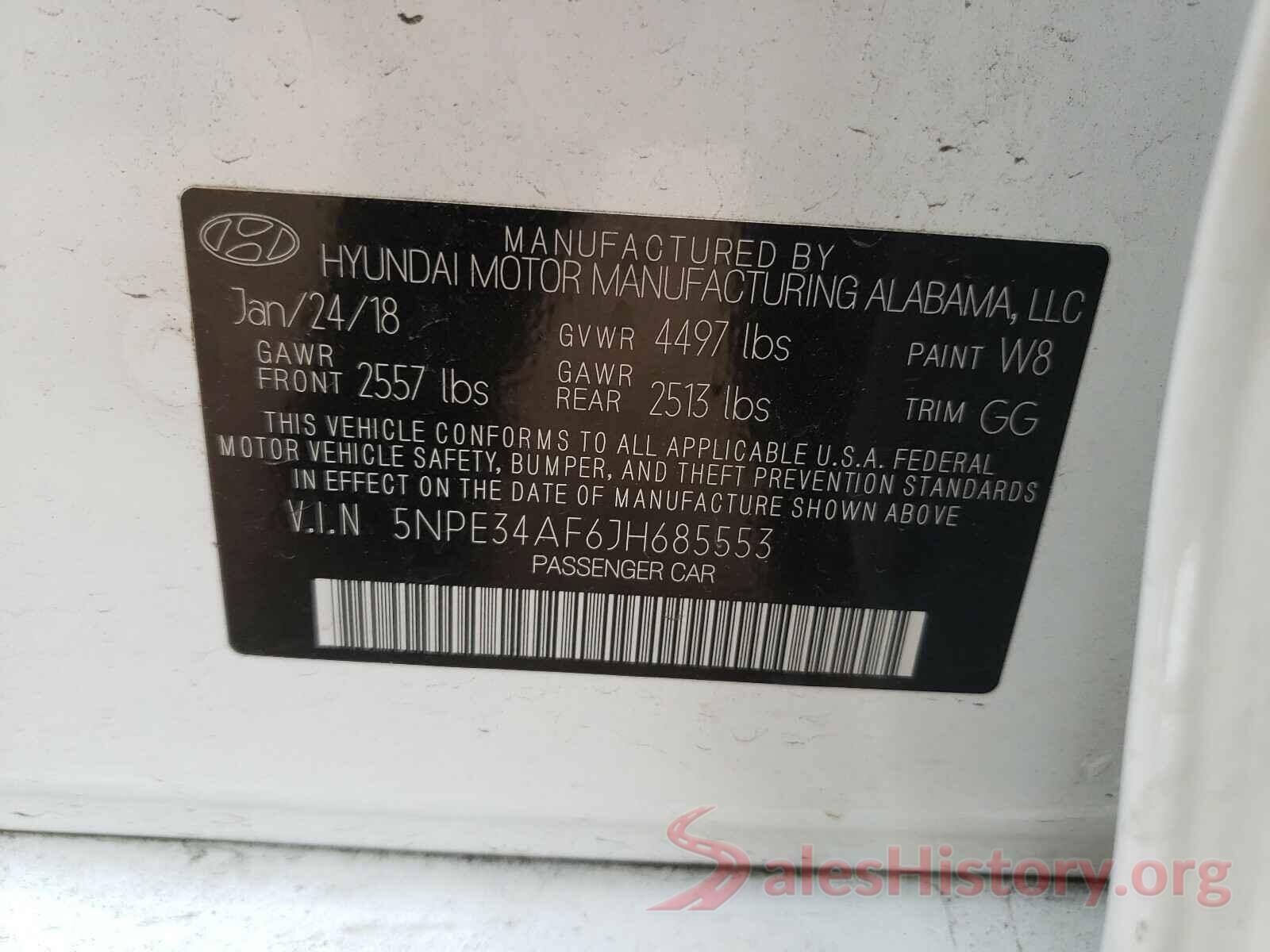 5NPE34AF6JH685553 2018 HYUNDAI SONATA