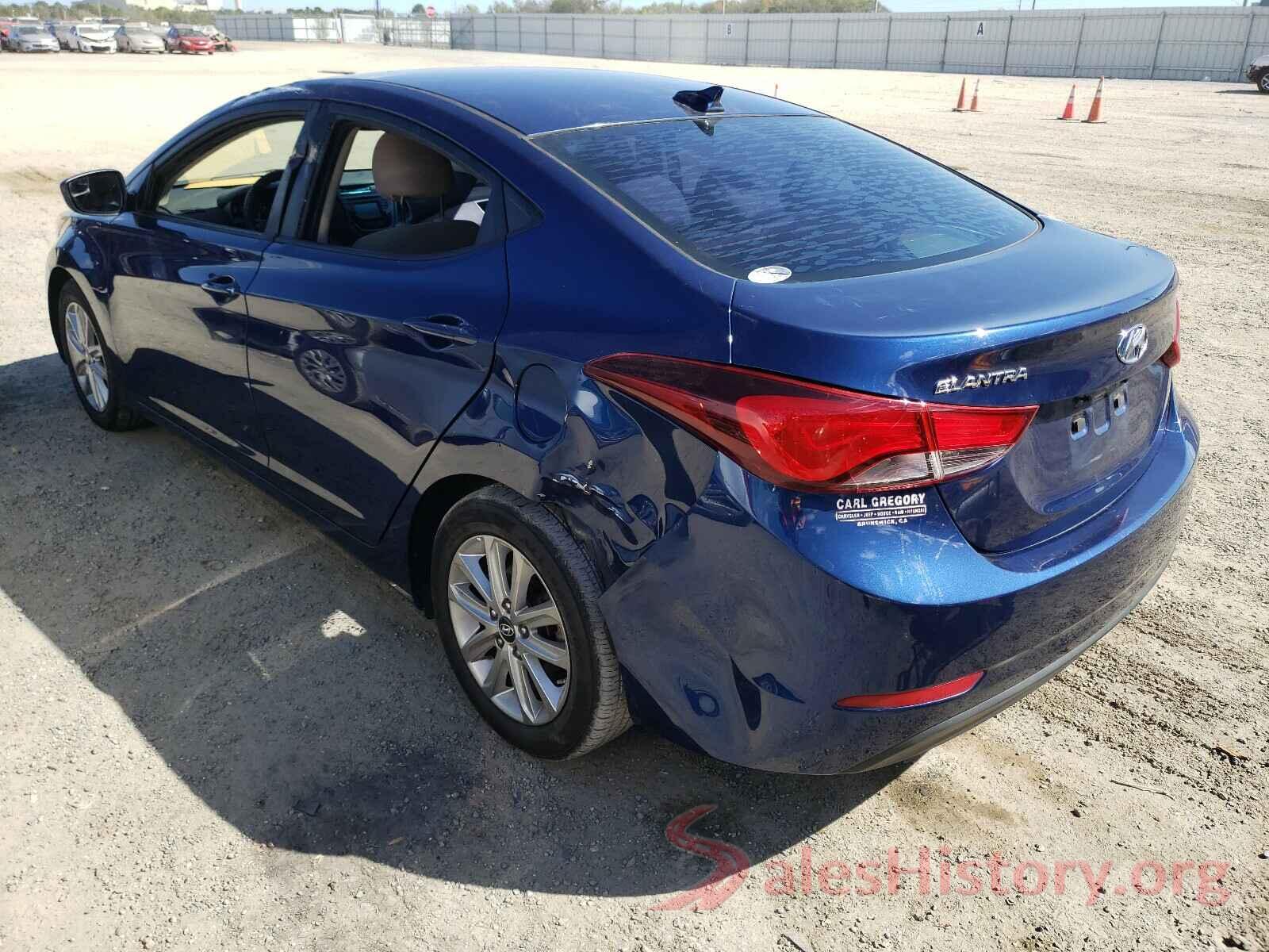 5NPDH4AEXGH672608 2016 HYUNDAI ELANTRA