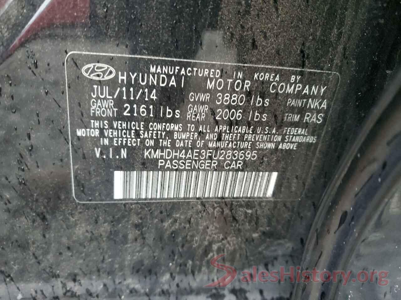 KMHDH4AE3FU283695 2015 HYUNDAI ELANTRA