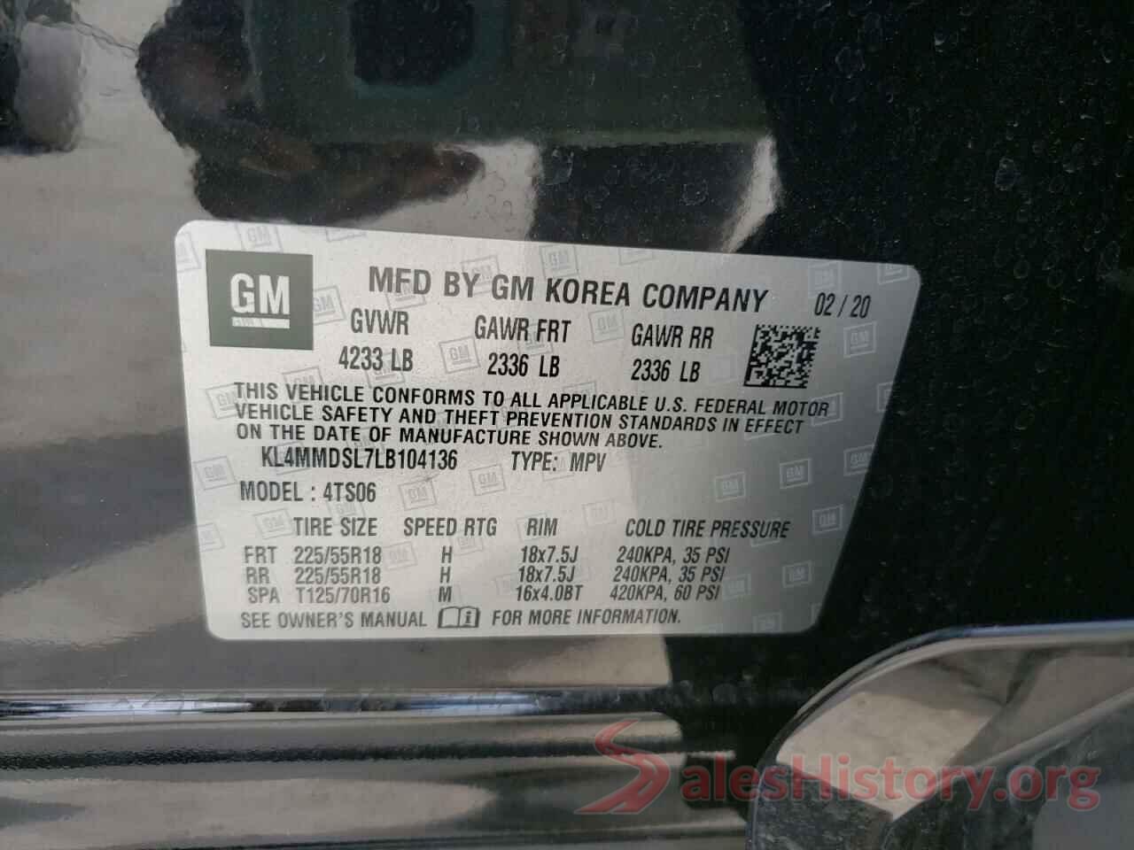 KL4MMDSL7LB104136 2020 BUICK ENCORE