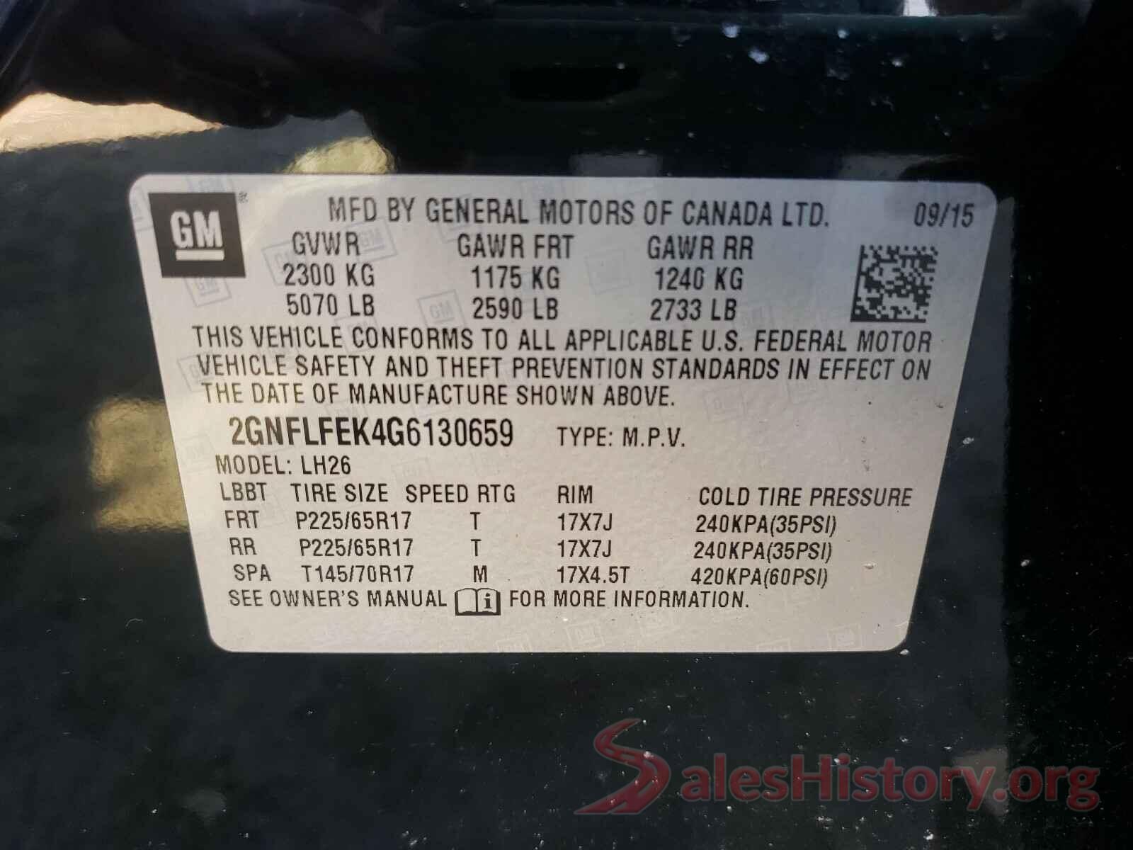 2GNFLFEK4G6130659 2016 CHEVROLET EQUINOX