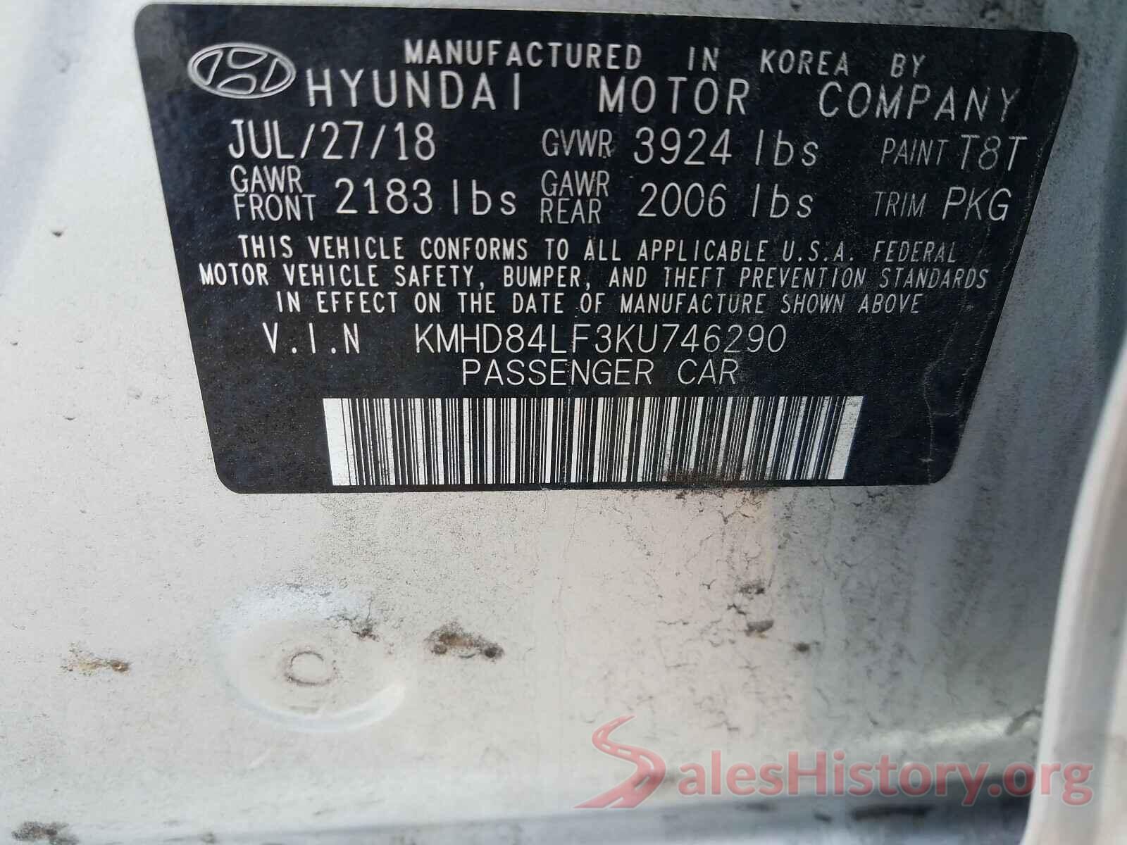 KMHD84LF3KU746290 2019 HYUNDAI ELANTRA