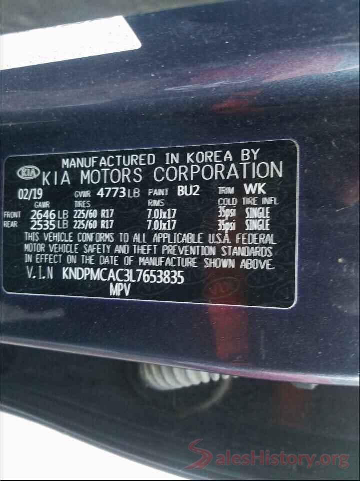 KNDPMCAC3L7653835 2020 KIA SPORTAGE