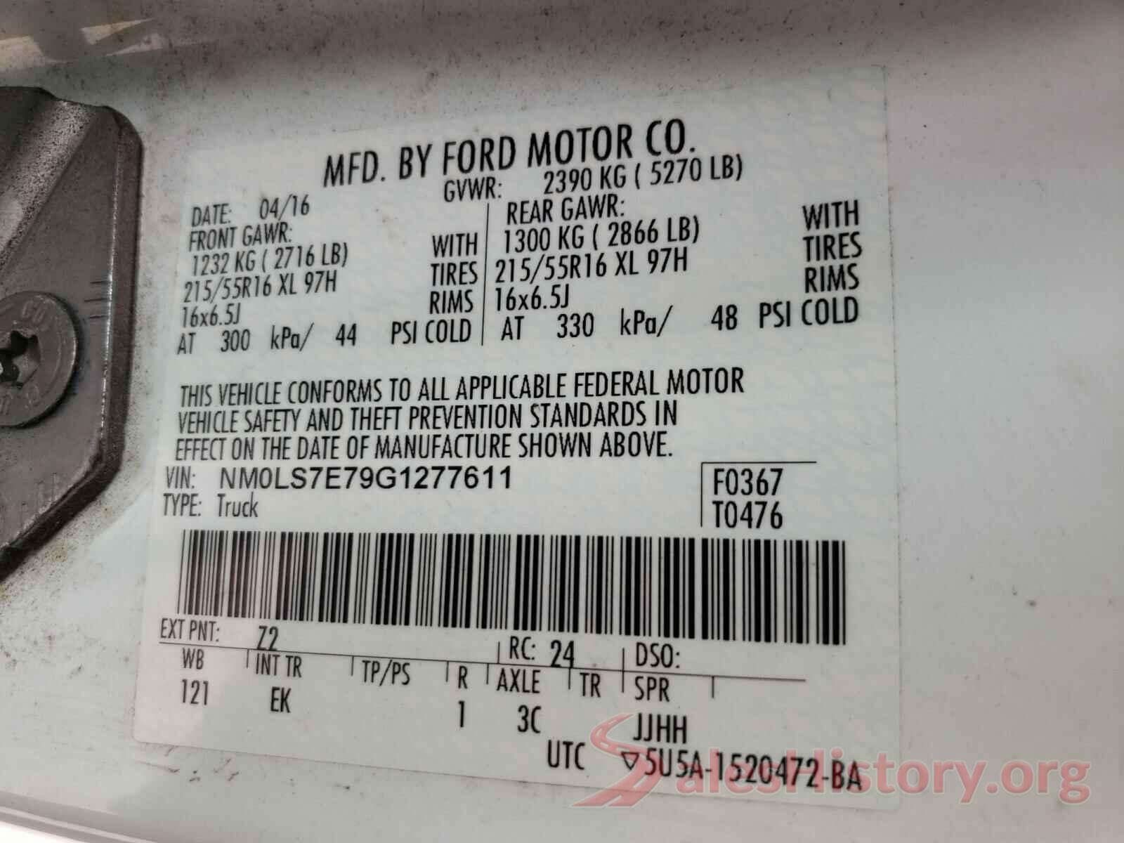 NM0LS7E79G1277611 2016 FORD TRANSIT CO