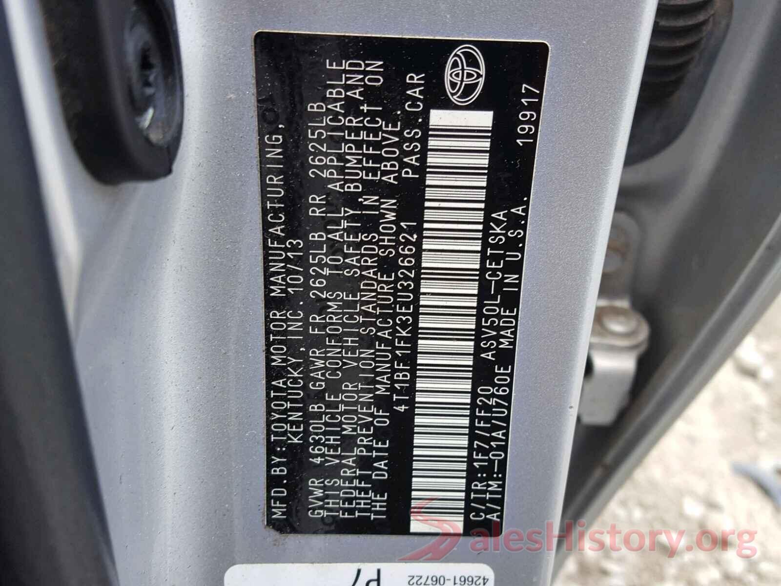 4T1BF1FK3EU326621 2014 TOYOTA CAMRY