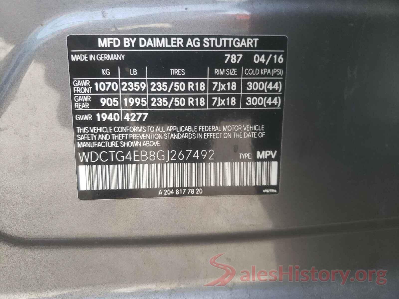 WDCTG4EB8GJ267492 2016 MERCEDES-BENZ G CLASS