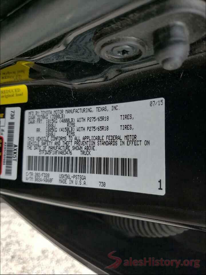 5TFDW5F1XFX483476 2015 TOYOTA TUNDRA