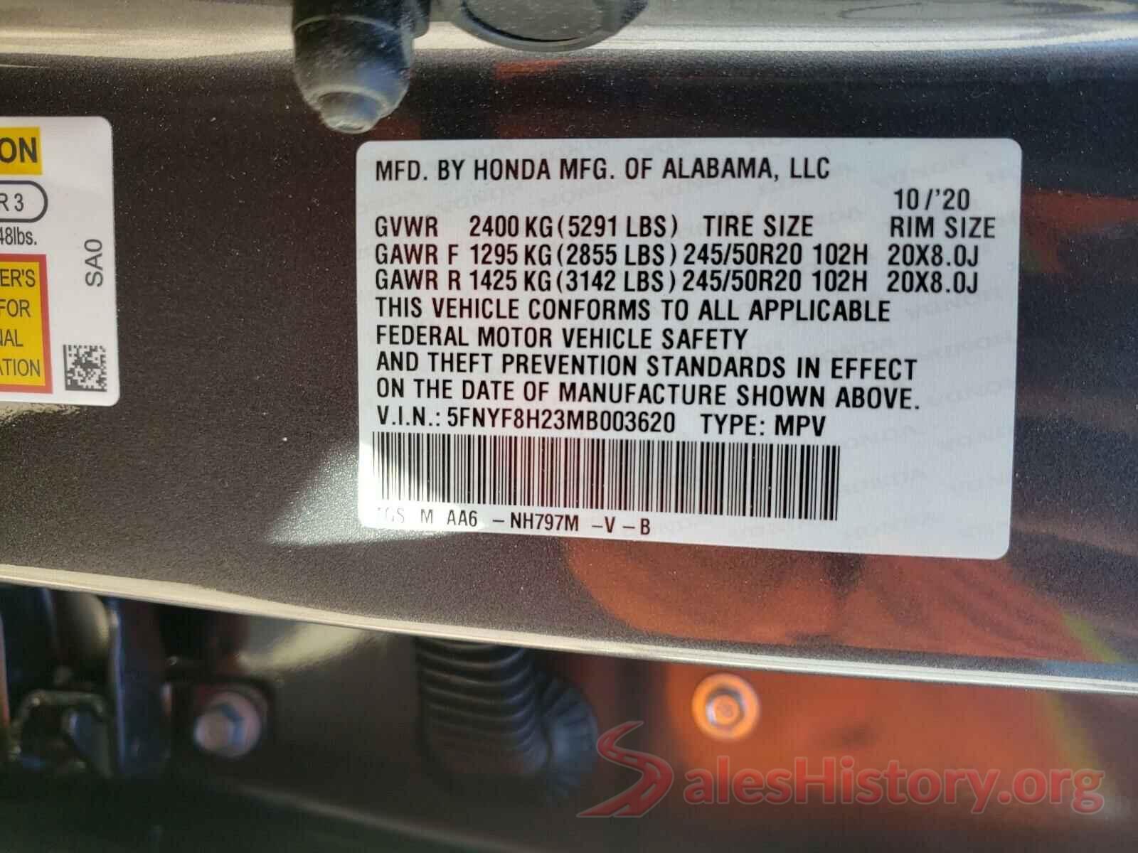 5FNYF8H23MB003620 2021 HONDA PASSPORT