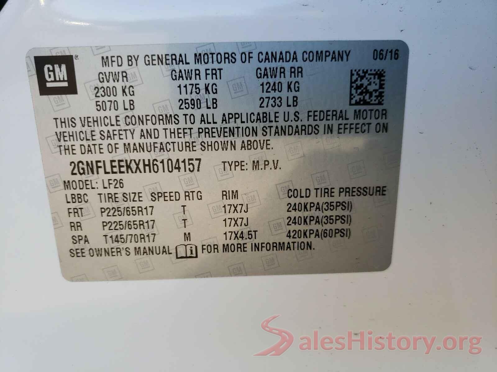 2GNFLEEKXH6104157 2017 CHEVROLET EQUINOX