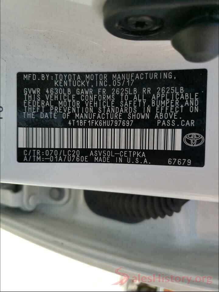 4T1BF1FK6HU797697 2017 TOYOTA CAMRY