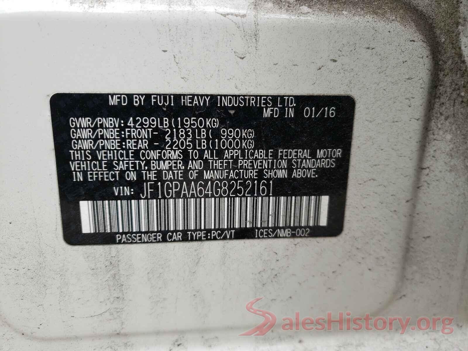 JF1GPAA64G8252161 2016 SUBARU IMPREZA