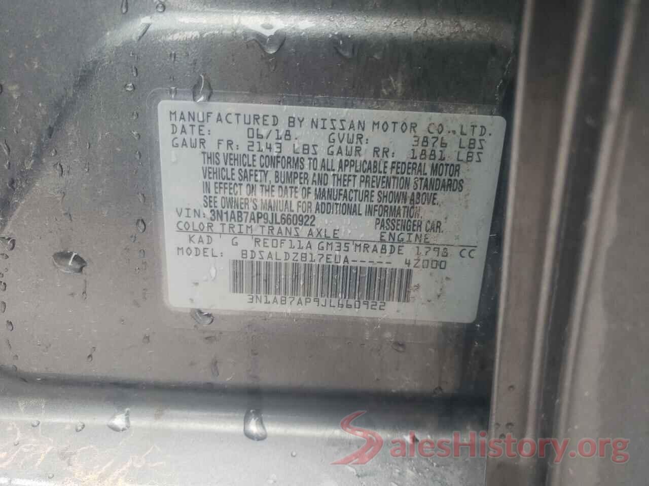 3N1AB7AP9JL660922 2018 NISSAN SENTRA