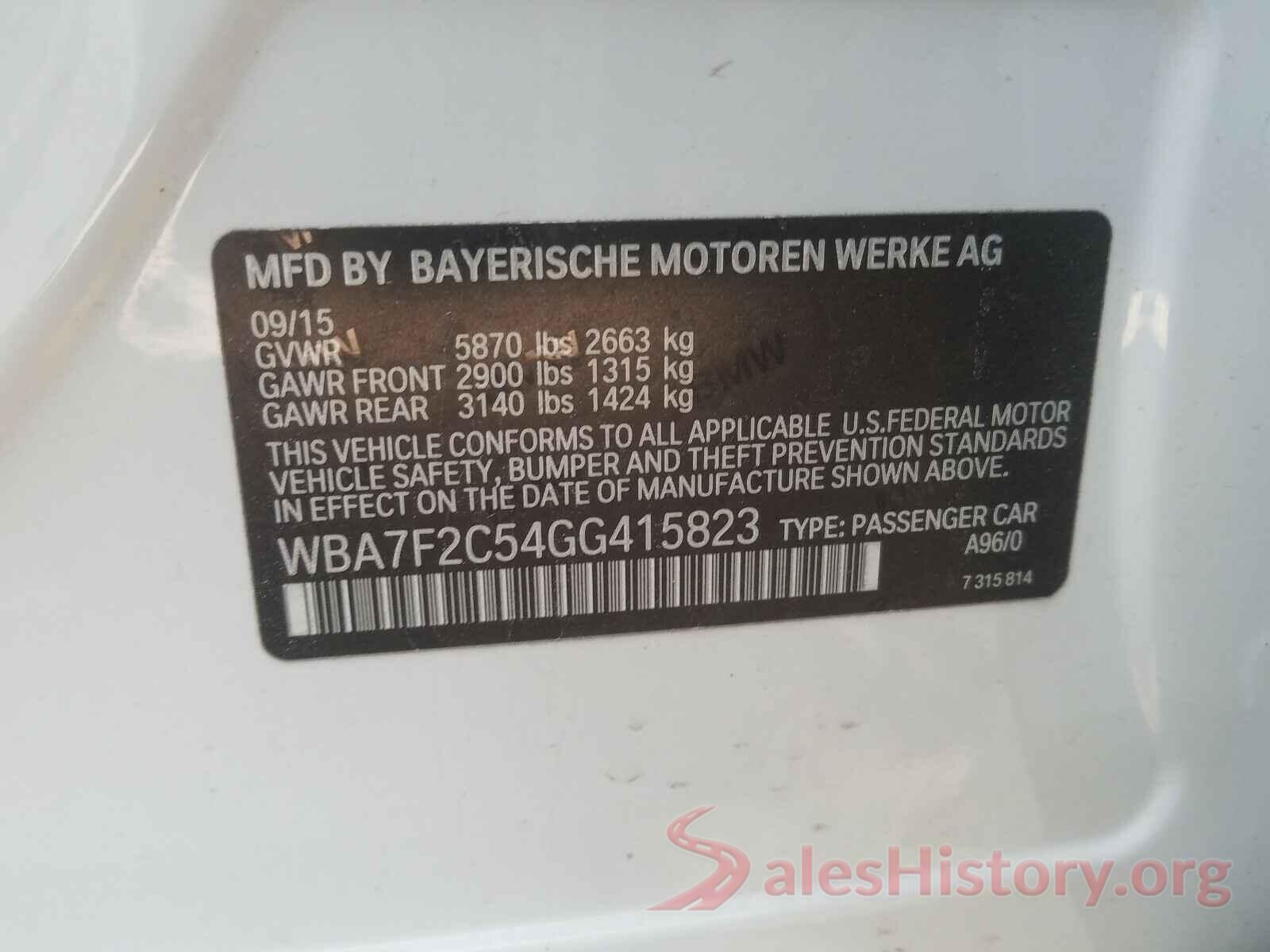 WBA7F2C54GG415823 2016 BMW 7 SERIES