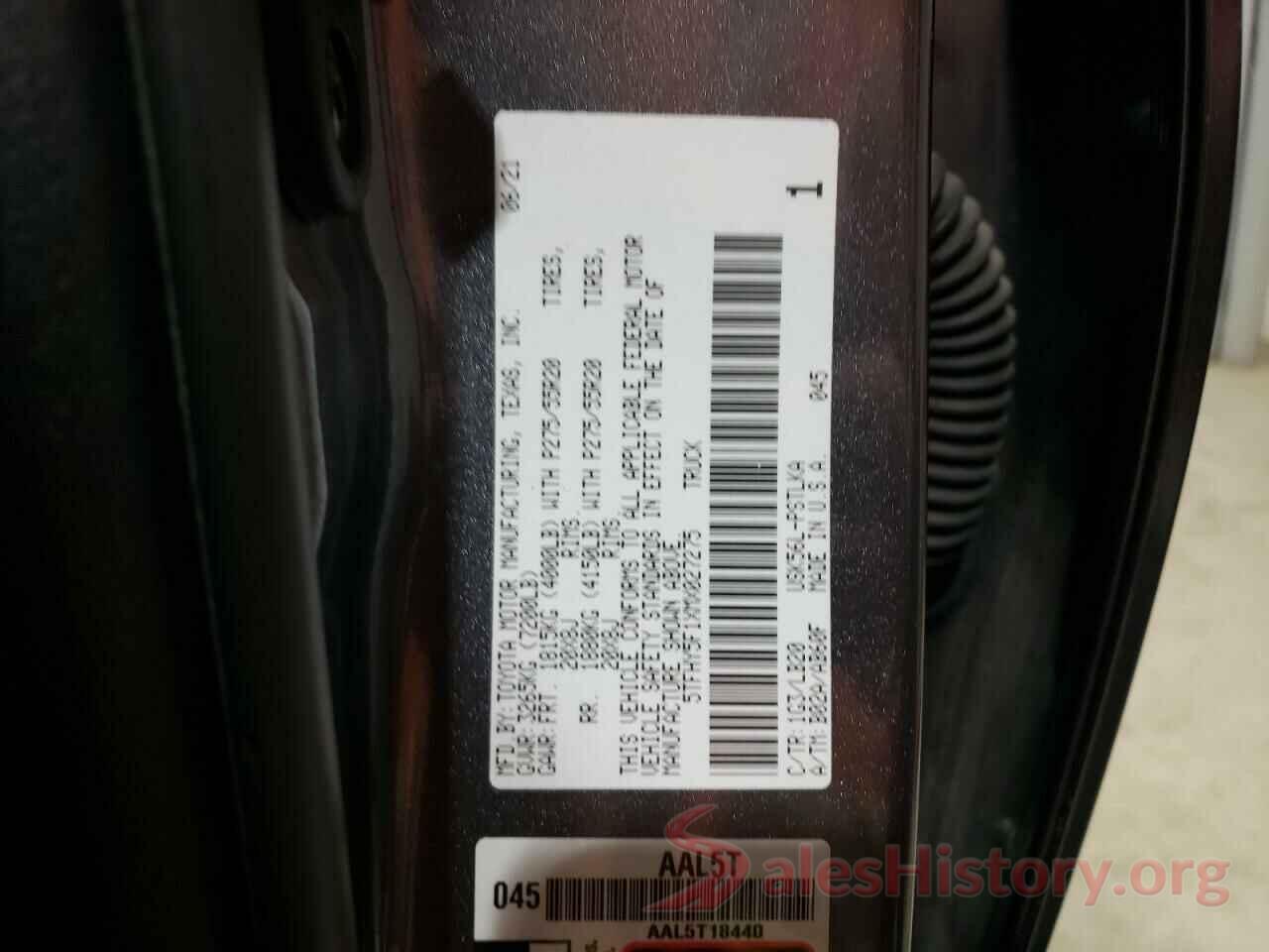 5TFHY5F1XMX027275 2021 TOYOTA TUNDRA