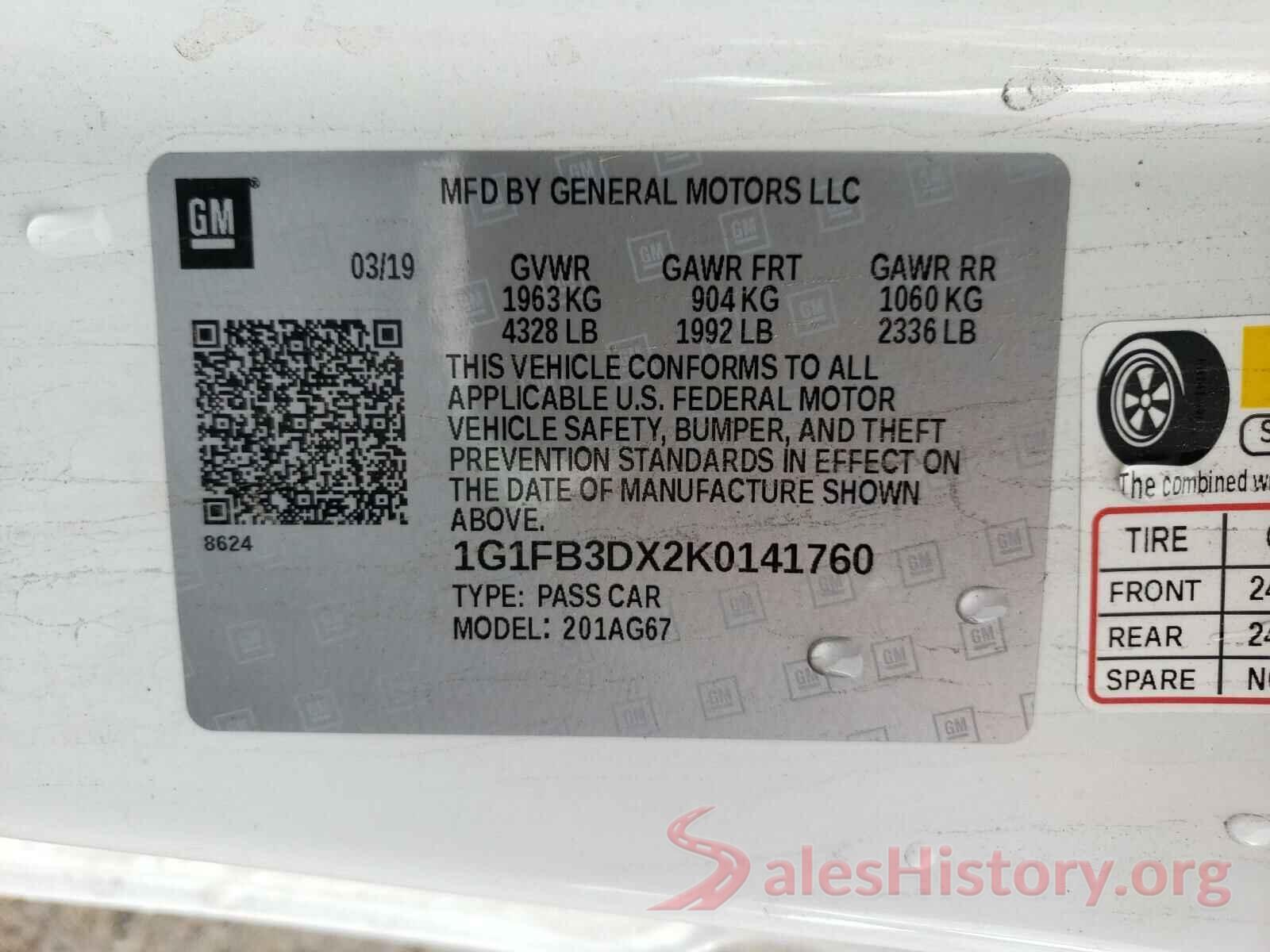 1G1FB3DX2K0141760 2019 CHEVROLET CAMARO