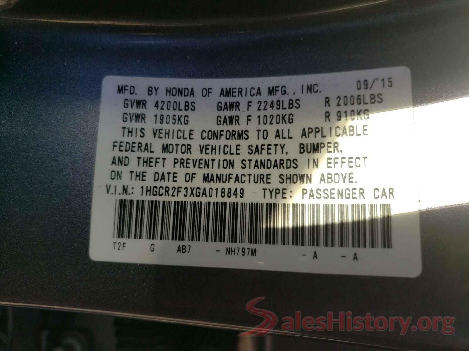 1HGCR2F3XGA018849 2016 HONDA ACCORD