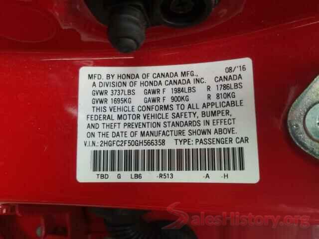 2HGFC2F50GH566358 2016 HONDA CIVIC