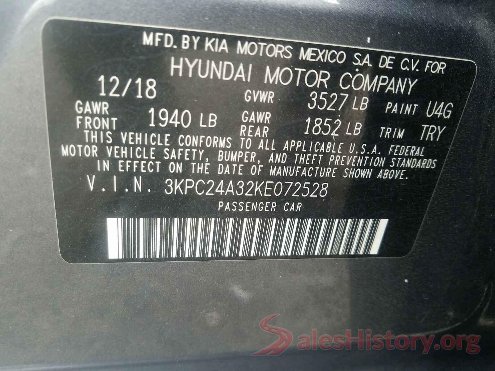 3KPC24A32KE072528 2019 HYUNDAI ACCENT