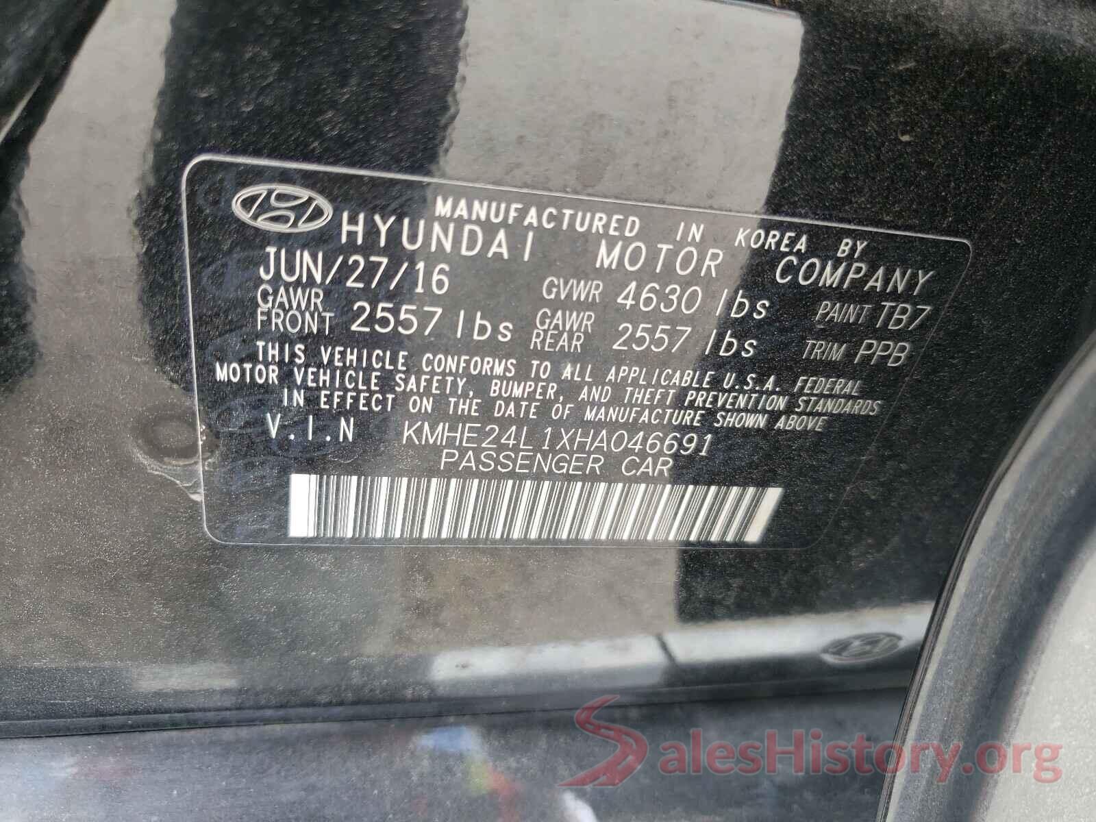 KMHE24L1XHA046691 2017 HYUNDAI SONATA