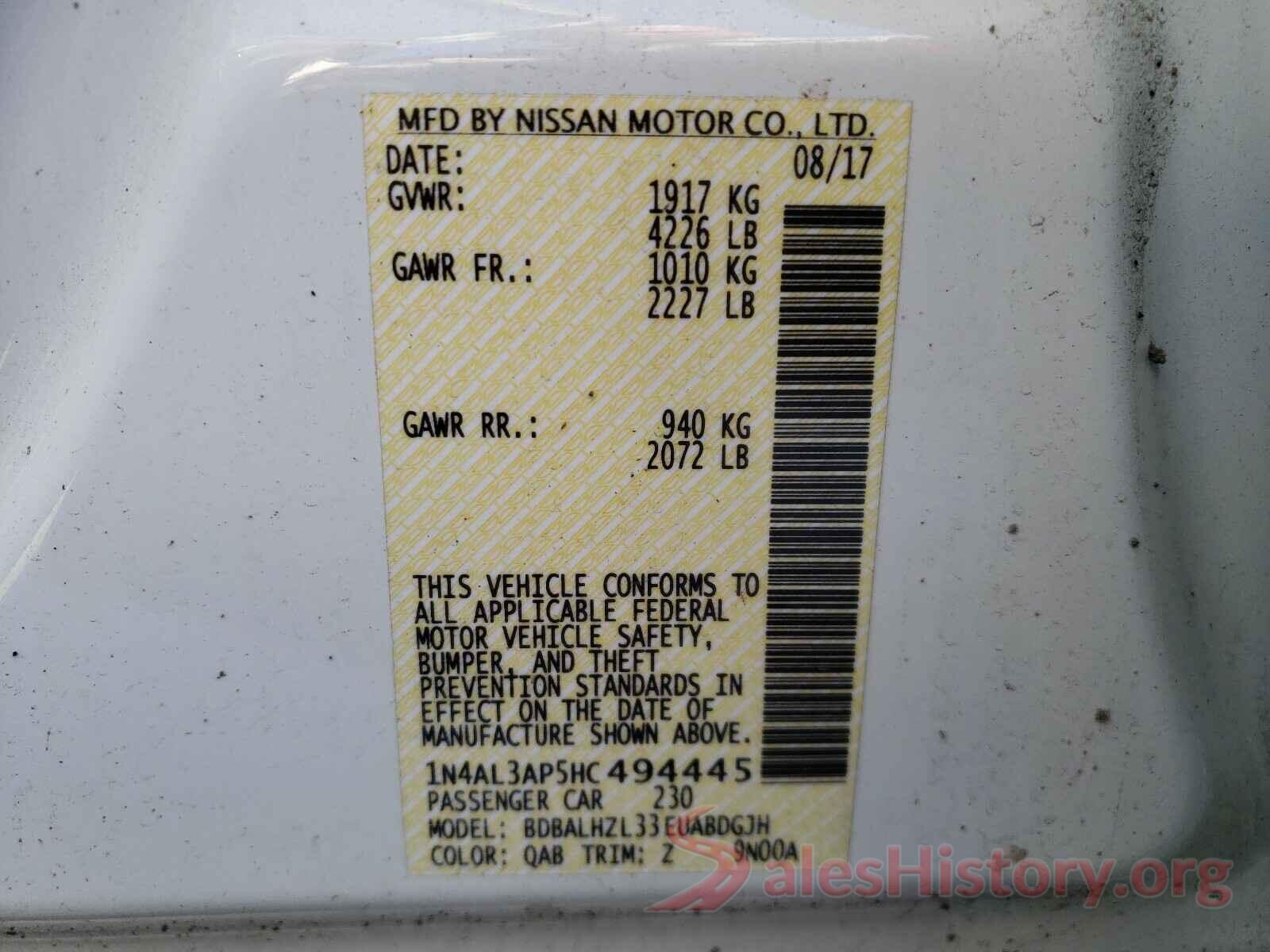 1N4AL3AP5HC494445 2017 NISSAN ALTIMA