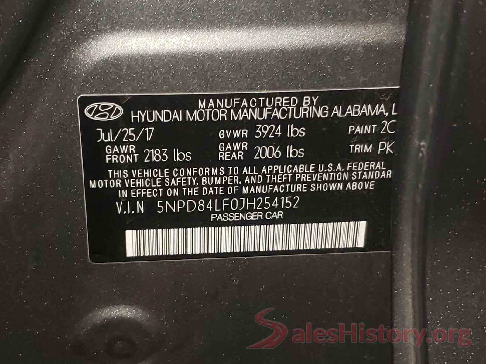 5NPD84LF0JH254152 2018 HYUNDAI ELANTRA