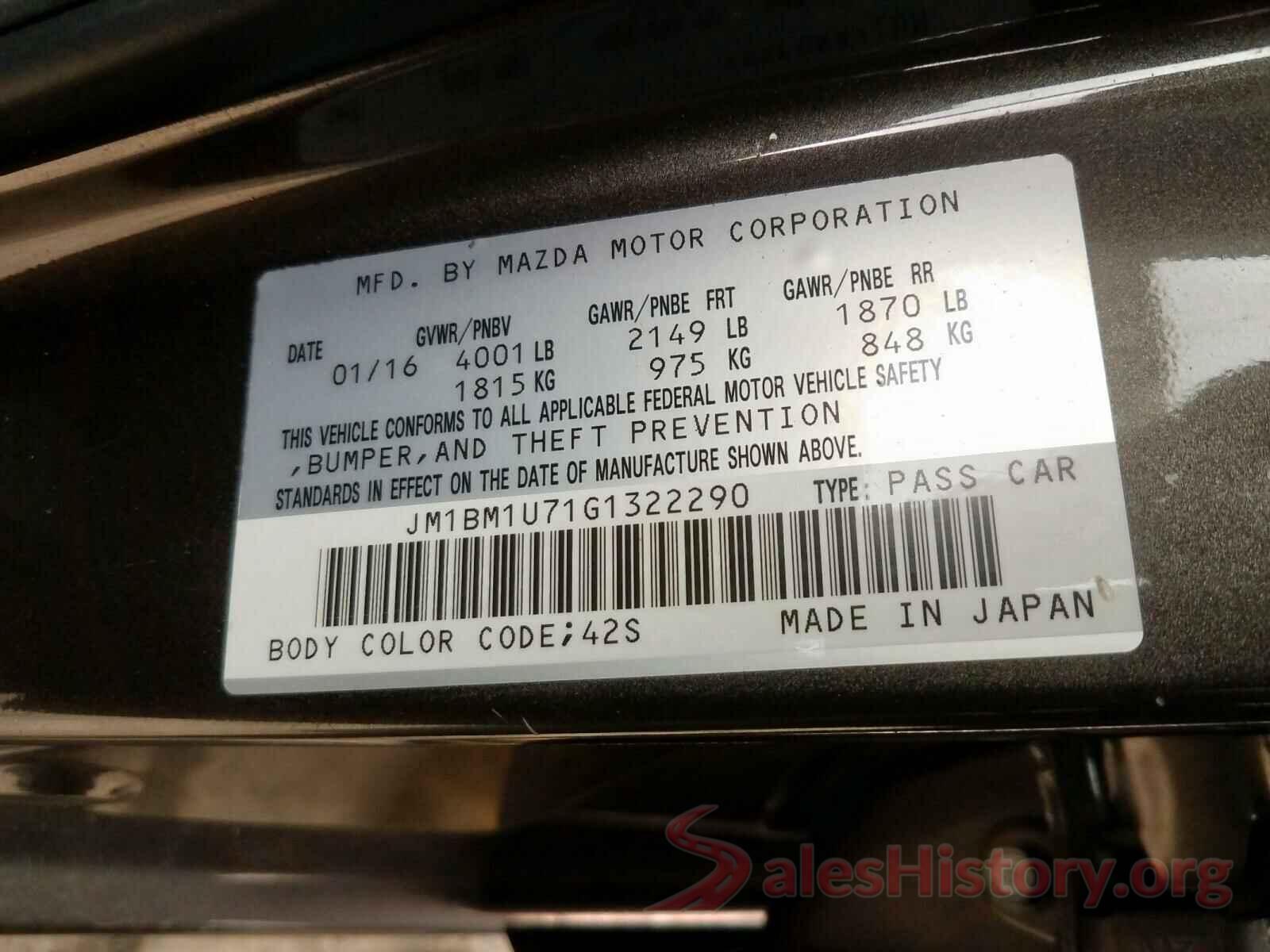 JM1BM1U71G1322290 2016 MAZDA 3