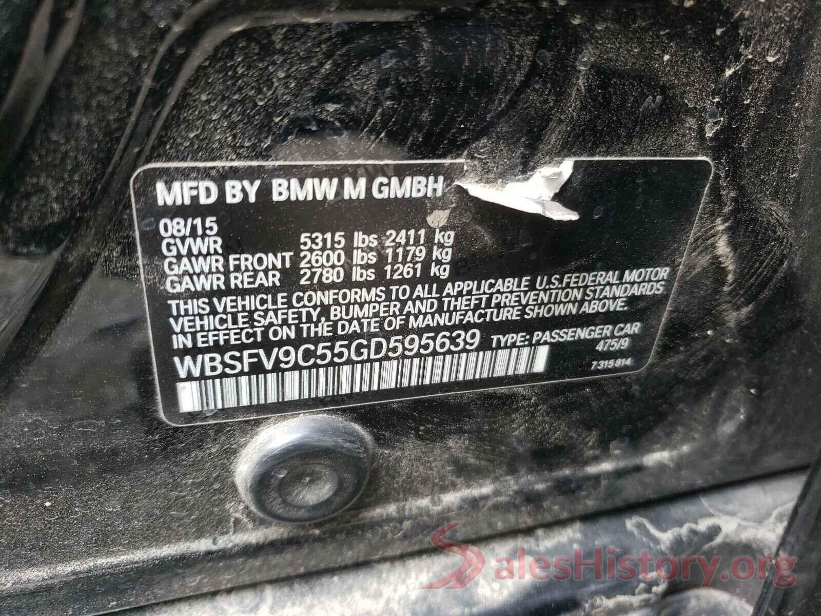 WBSFV9C55GD595639 2016 BMW M5