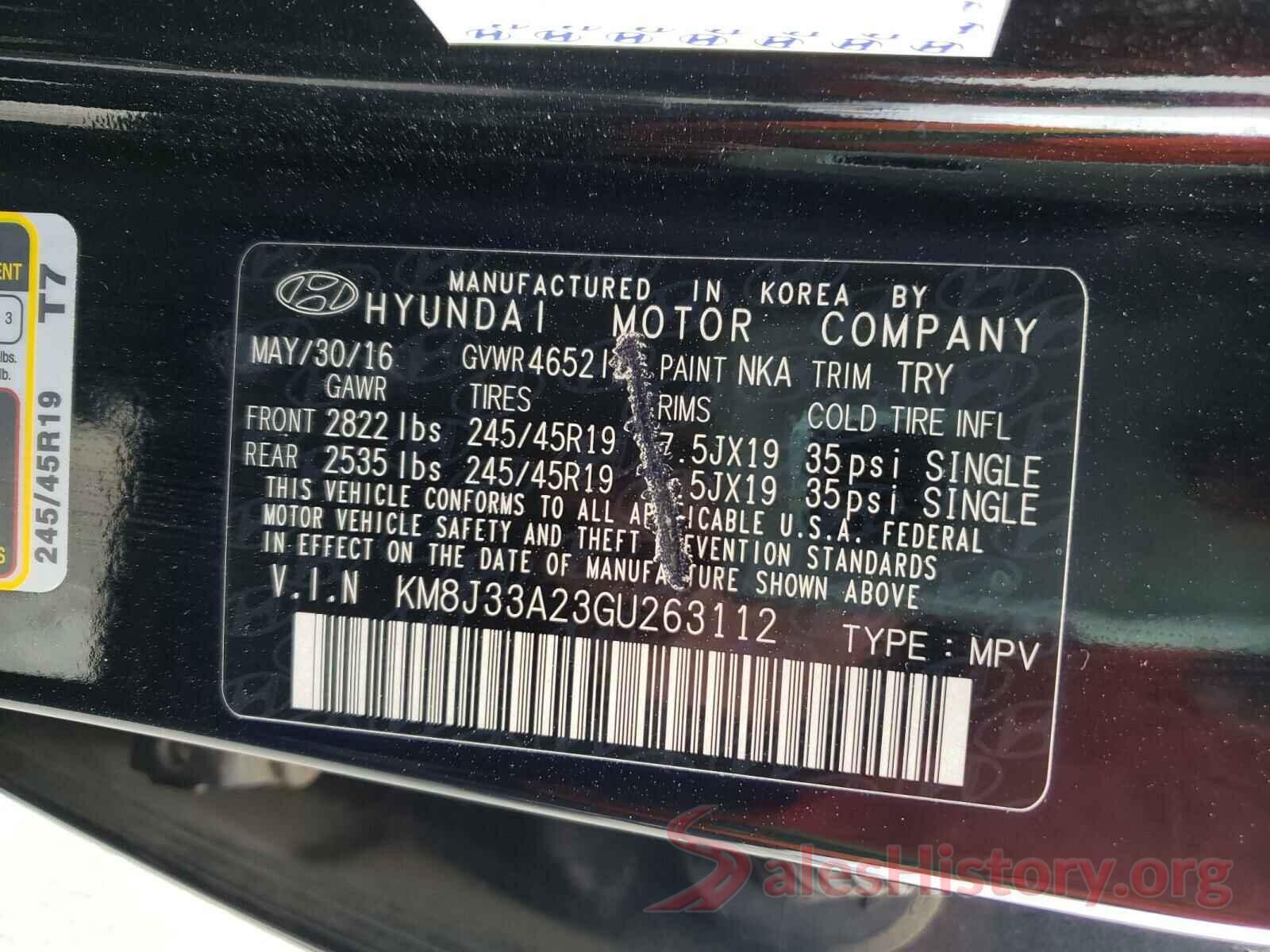 KM8J33A23GU263112 2016 HYUNDAI TUCSON