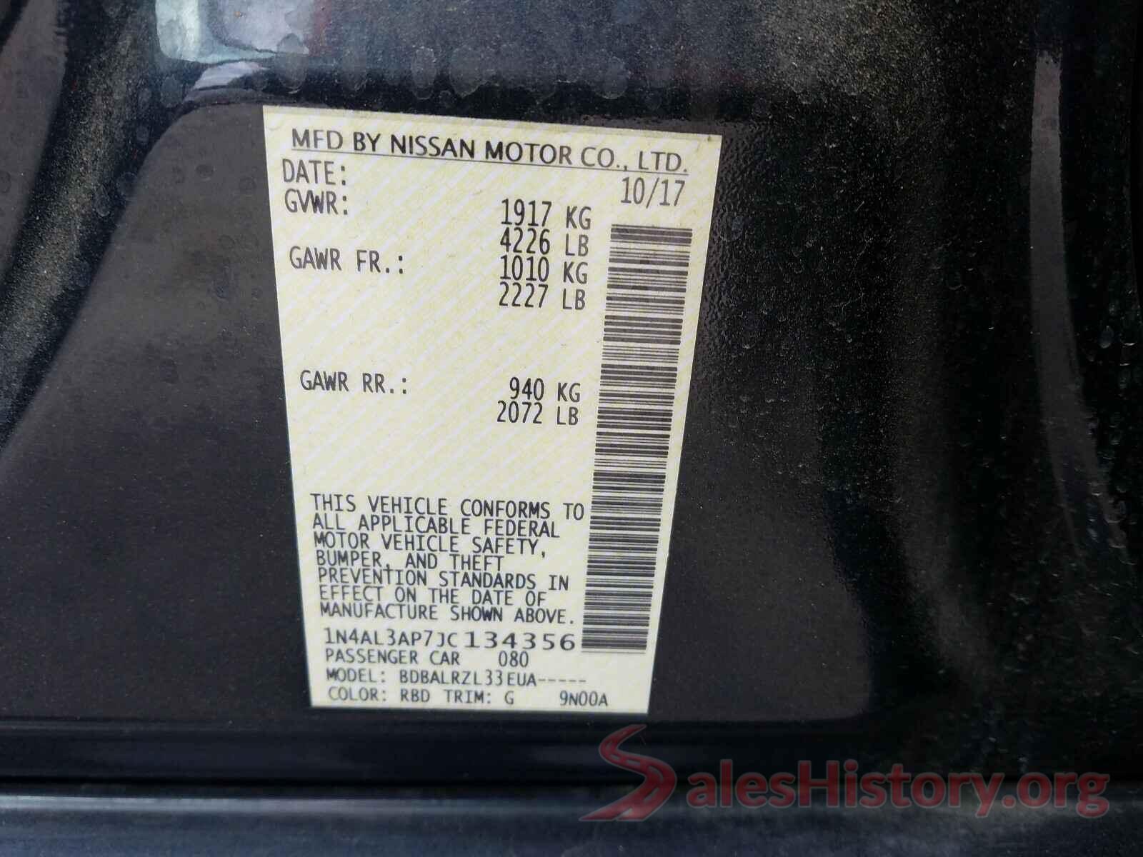 1N4AL3AP7JC134356 2018 NISSAN ALTIMA