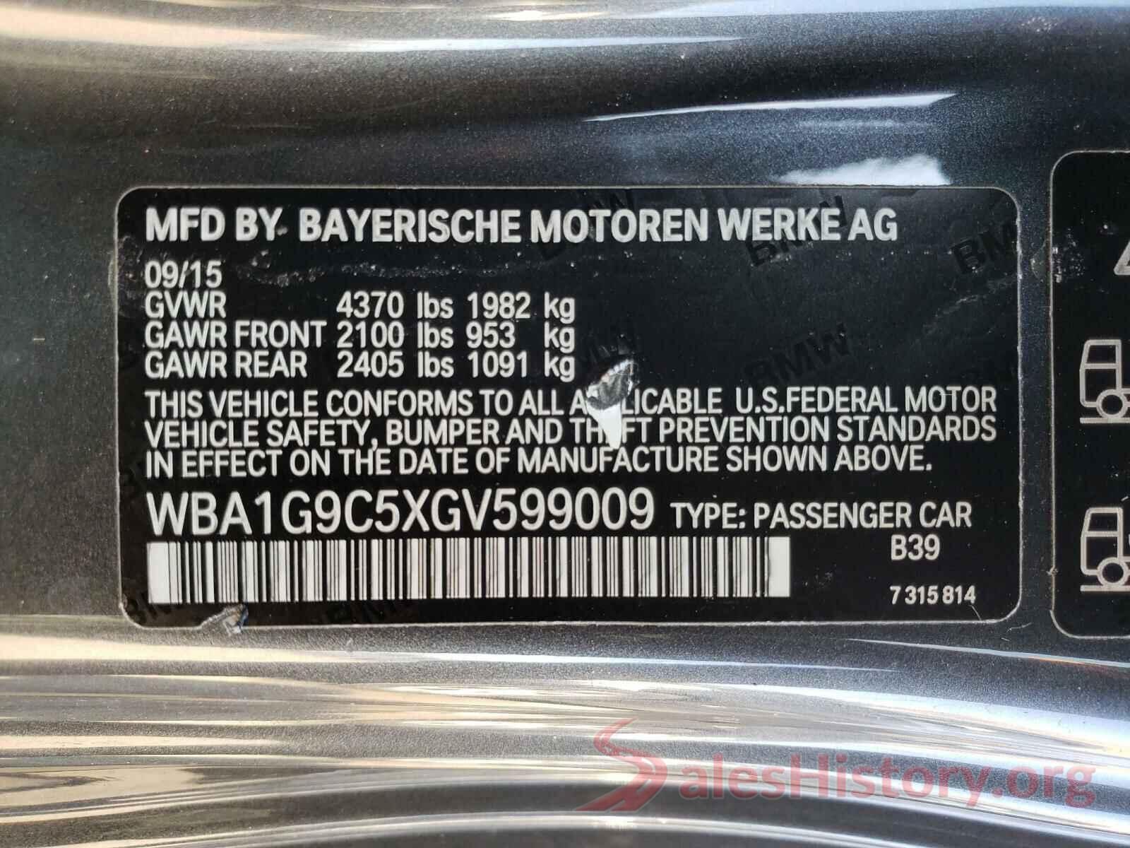 WBA1G9C5XGV599009 2016 BMW 2 SERIES