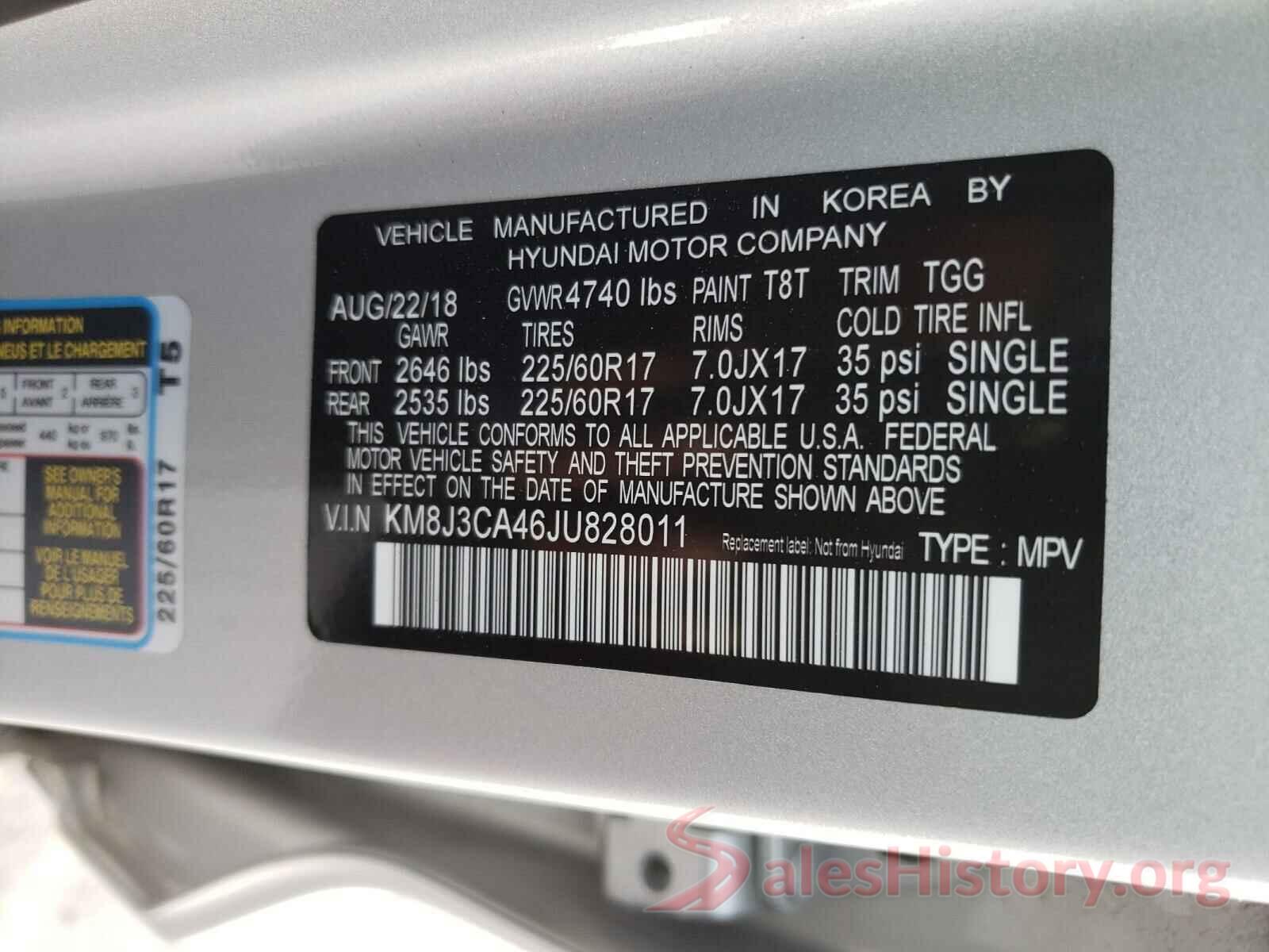 KM8J3CA46JU828011 2018 HYUNDAI TUCSON