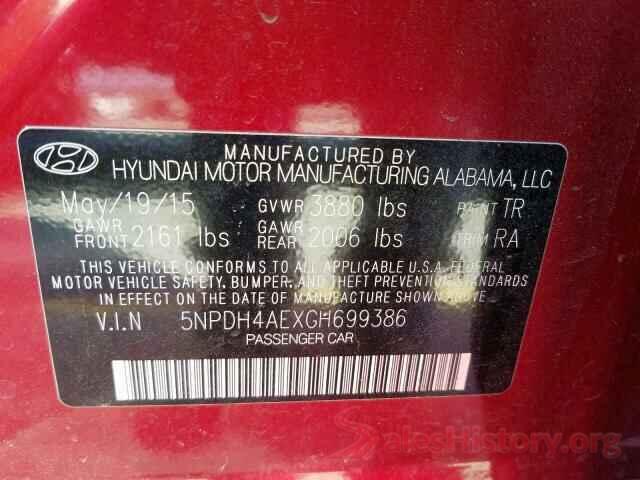 5NPDH4AEXGH699386 2016 HYUNDAI ELANTRA