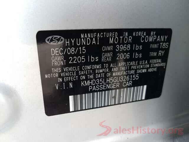 KMHD35LH5GU326155 2016 HYUNDAI ELANTRA