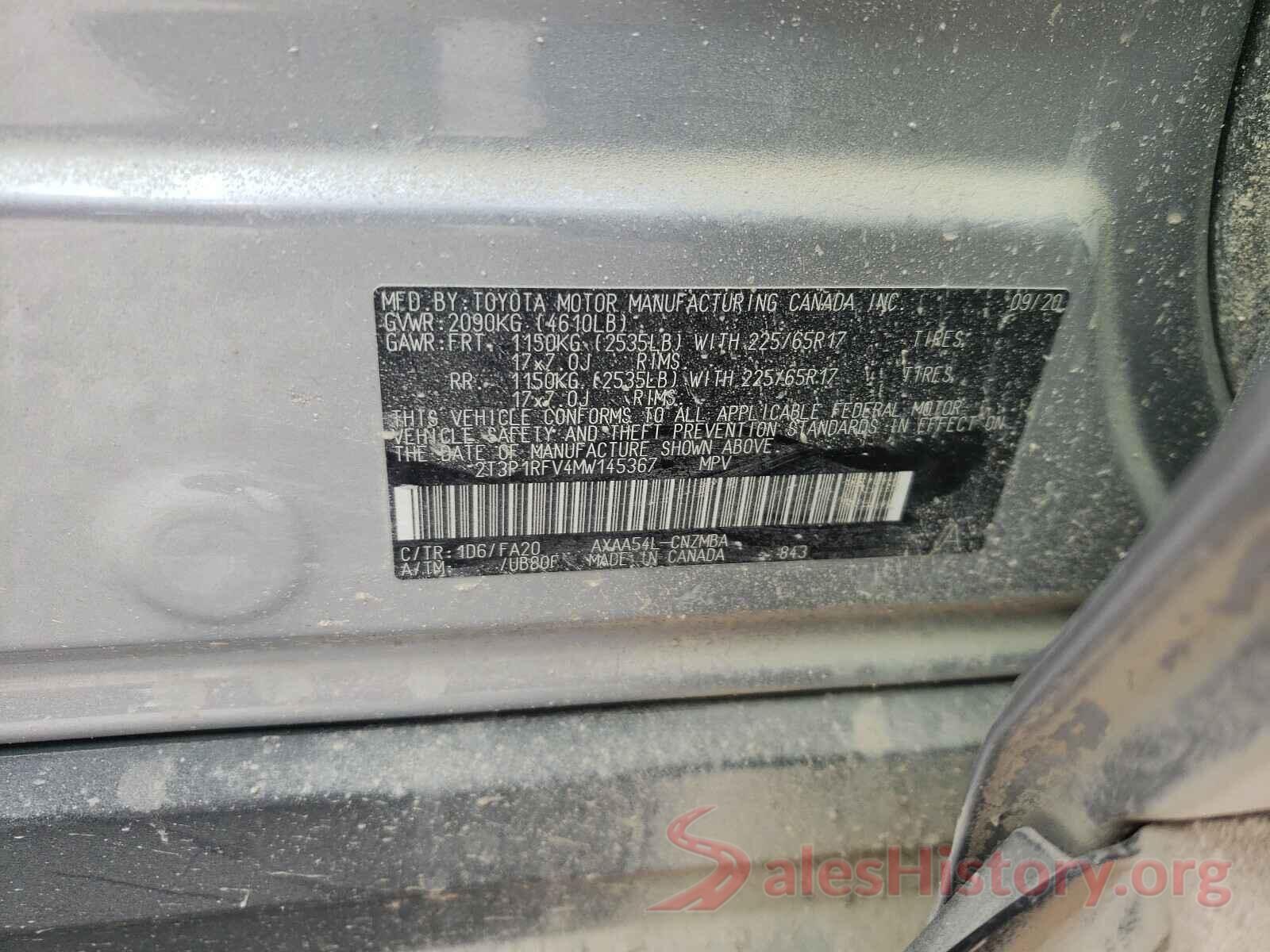 2T3P1RFV4MW145367 2021 TOYOTA RAV4