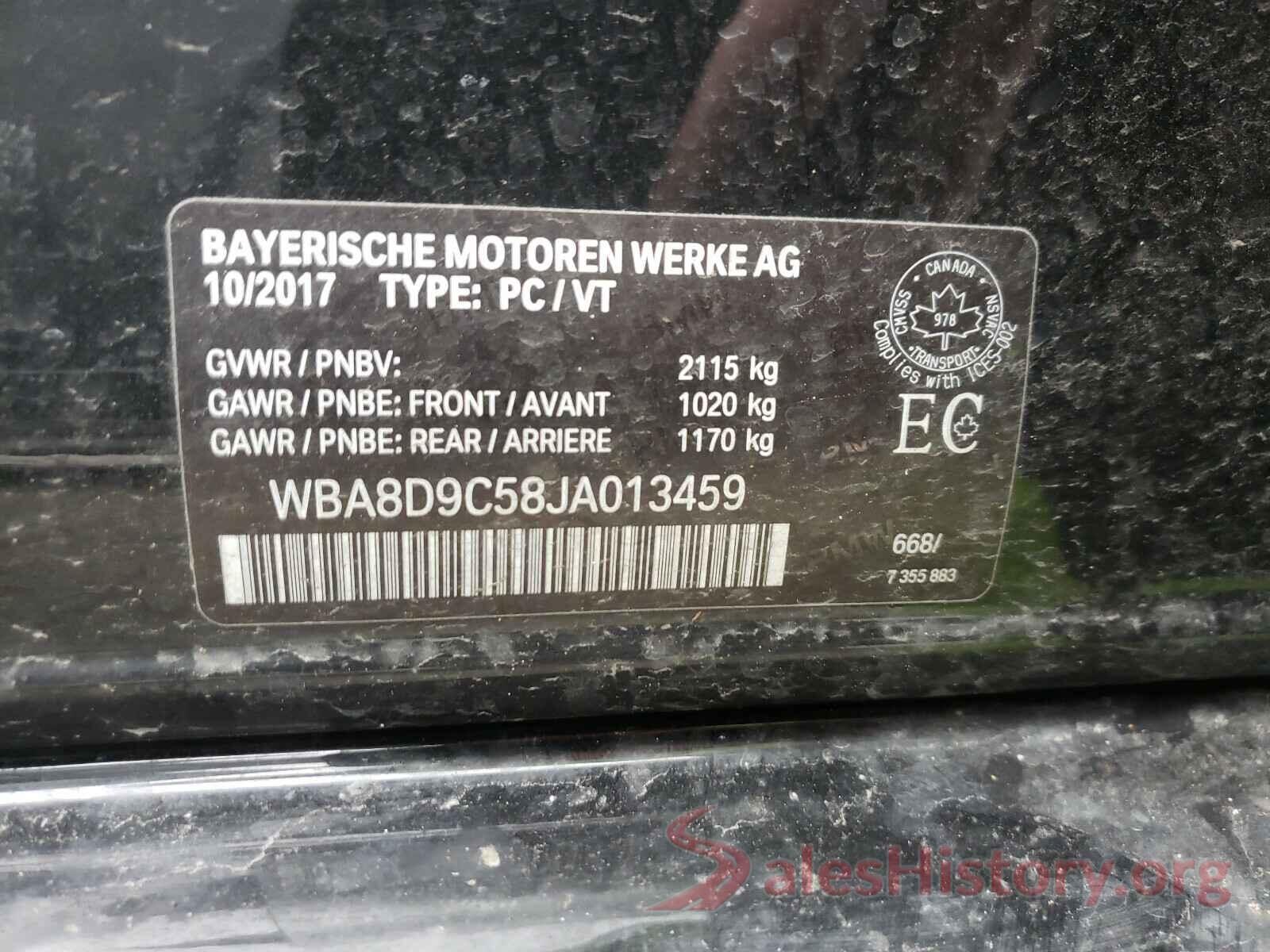 WBA8D9C58JA013459 2018 BMW 3 SERIES