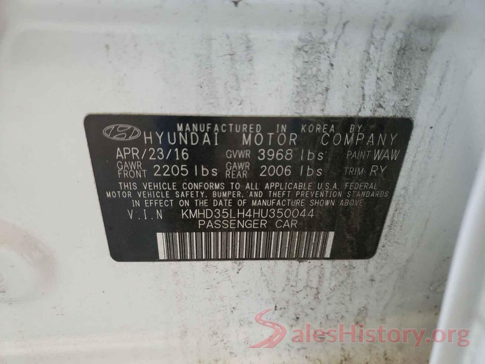 KMHD35LH4HU350044 2017 HYUNDAI ELANTRA