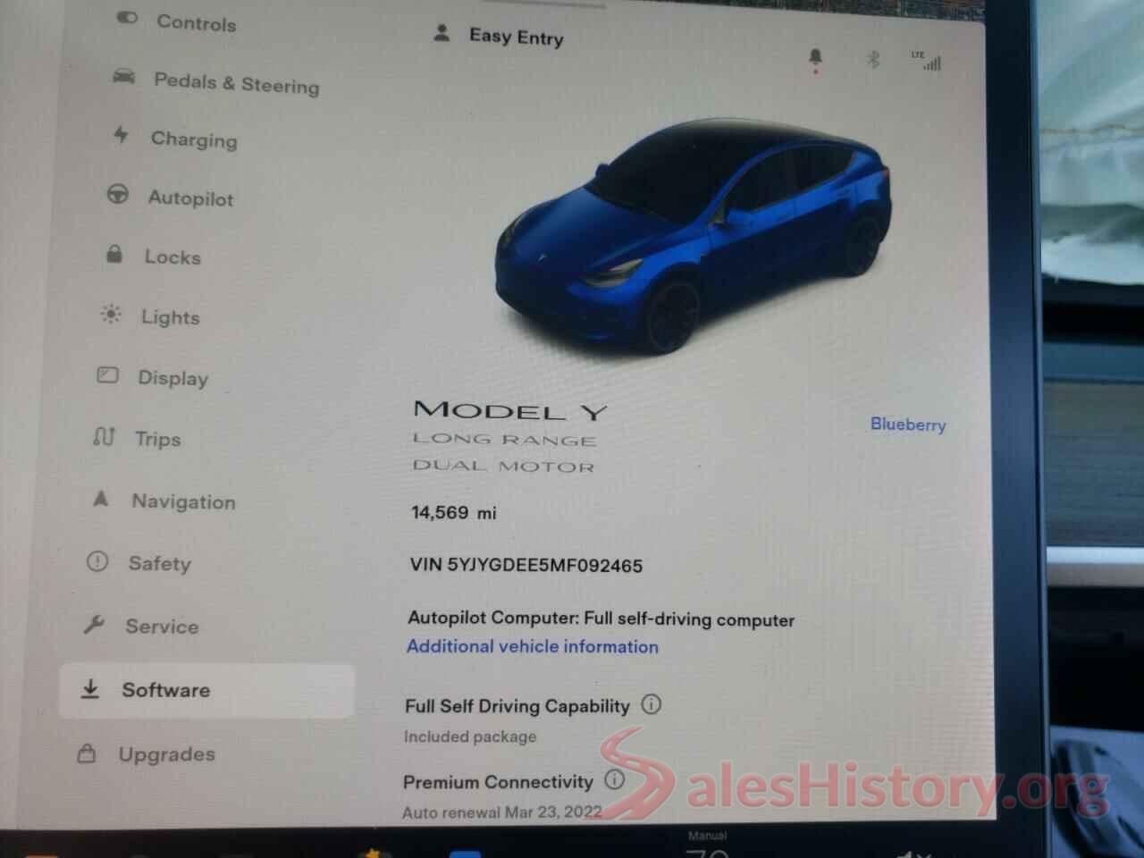 5YJYGDEE5MF092465 2021 TESLA MODEL Y