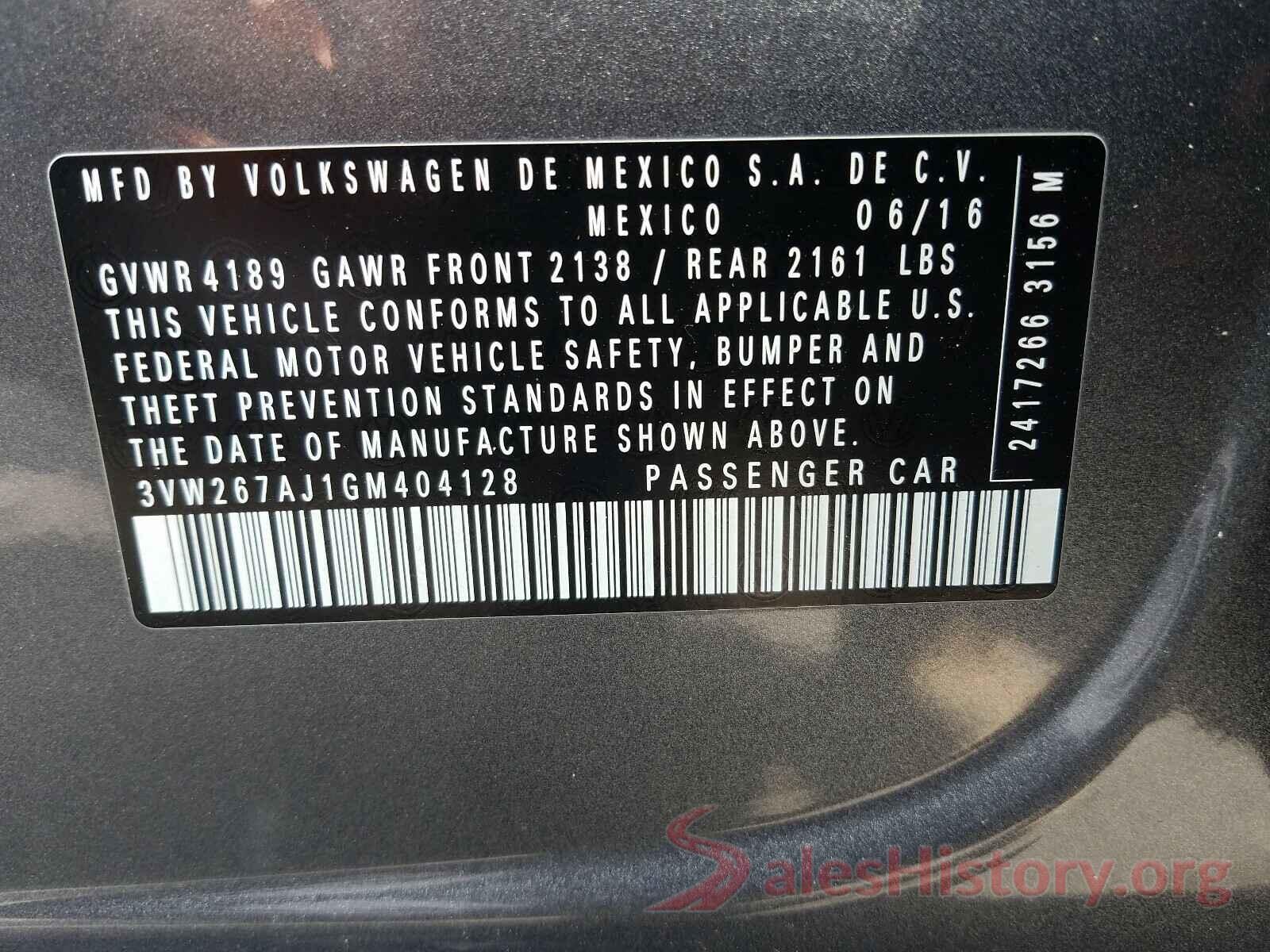 3VW267AJ1GM404128 2016 VOLKSWAGEN JETTA