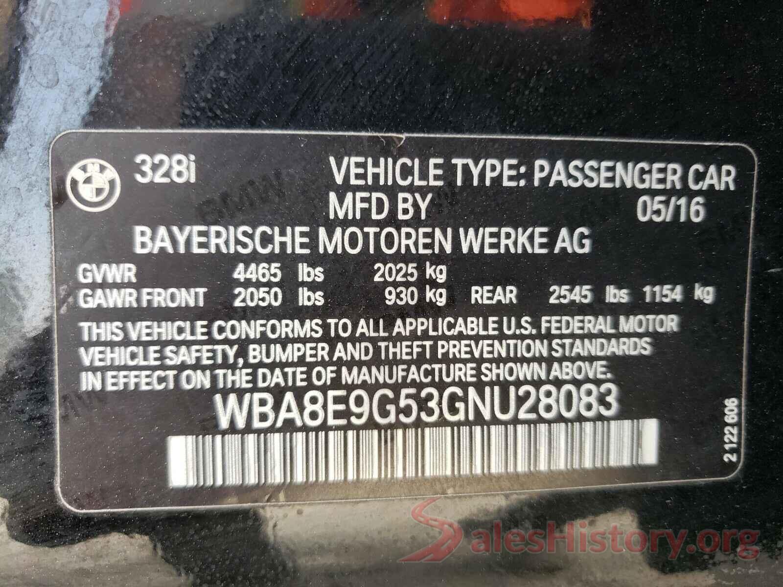 WBA8E9G53GNU28083 2016 BMW 3 SERIES