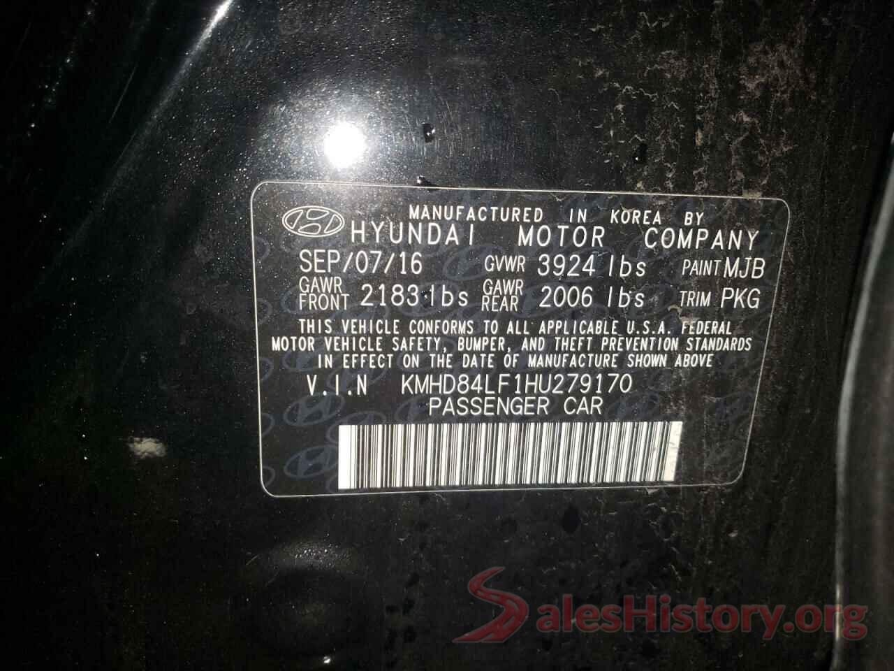 KMHD84LF1HU279170 2017 HYUNDAI ELANTRA