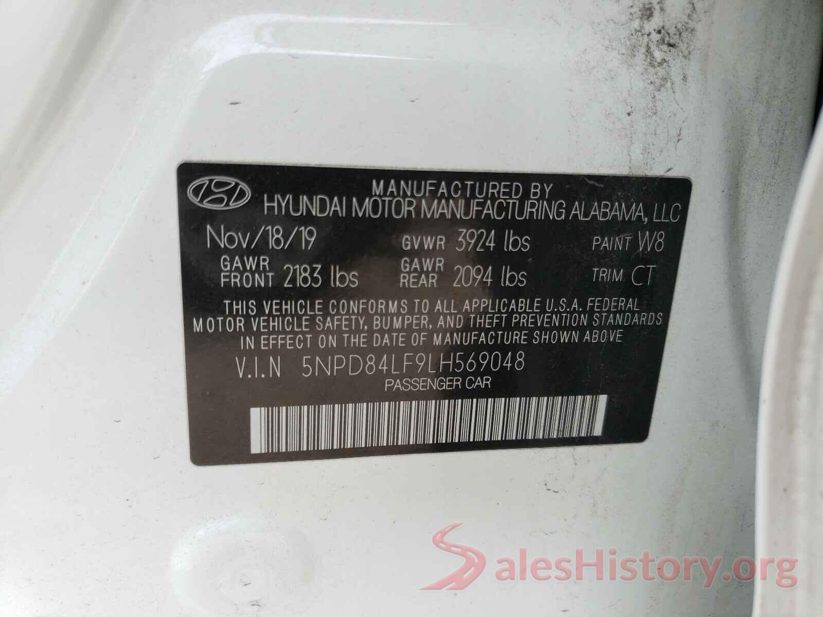 5NPD84LF9LH569048 2020 HYUNDAI ELANTRA