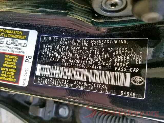 4T1BF1FK1GU540476 2016 TOYOTA CAMRY