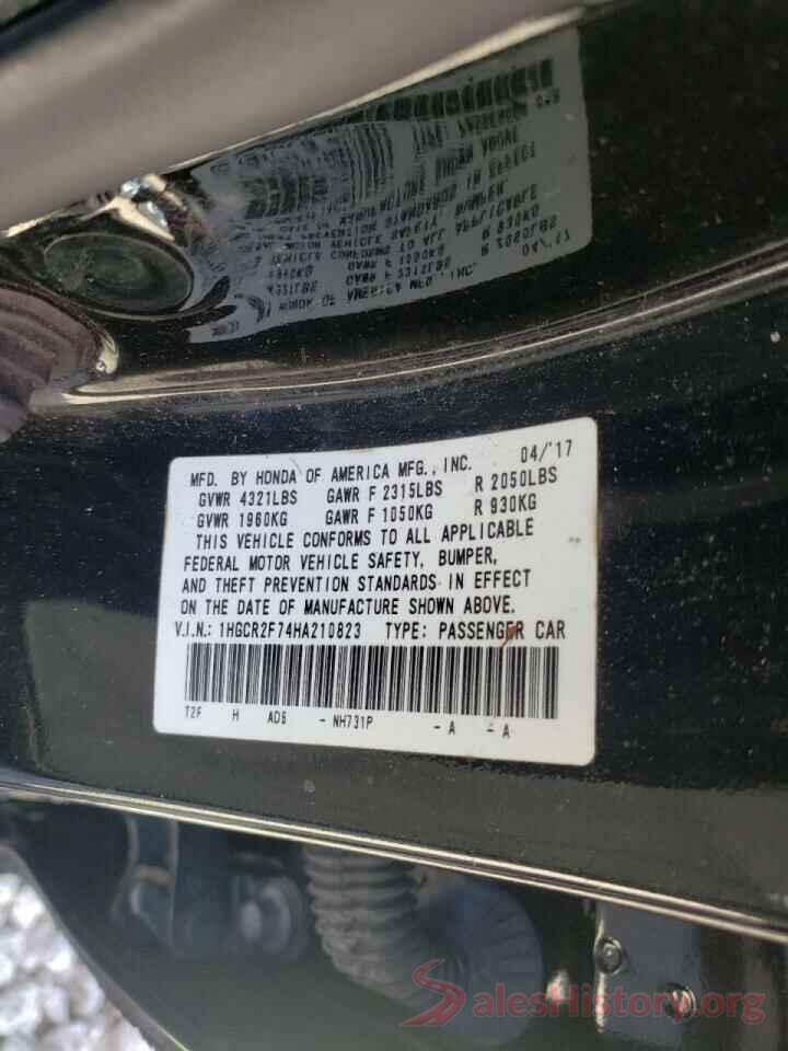 1HGCR2F74HA210823 2017 HONDA ACCORD