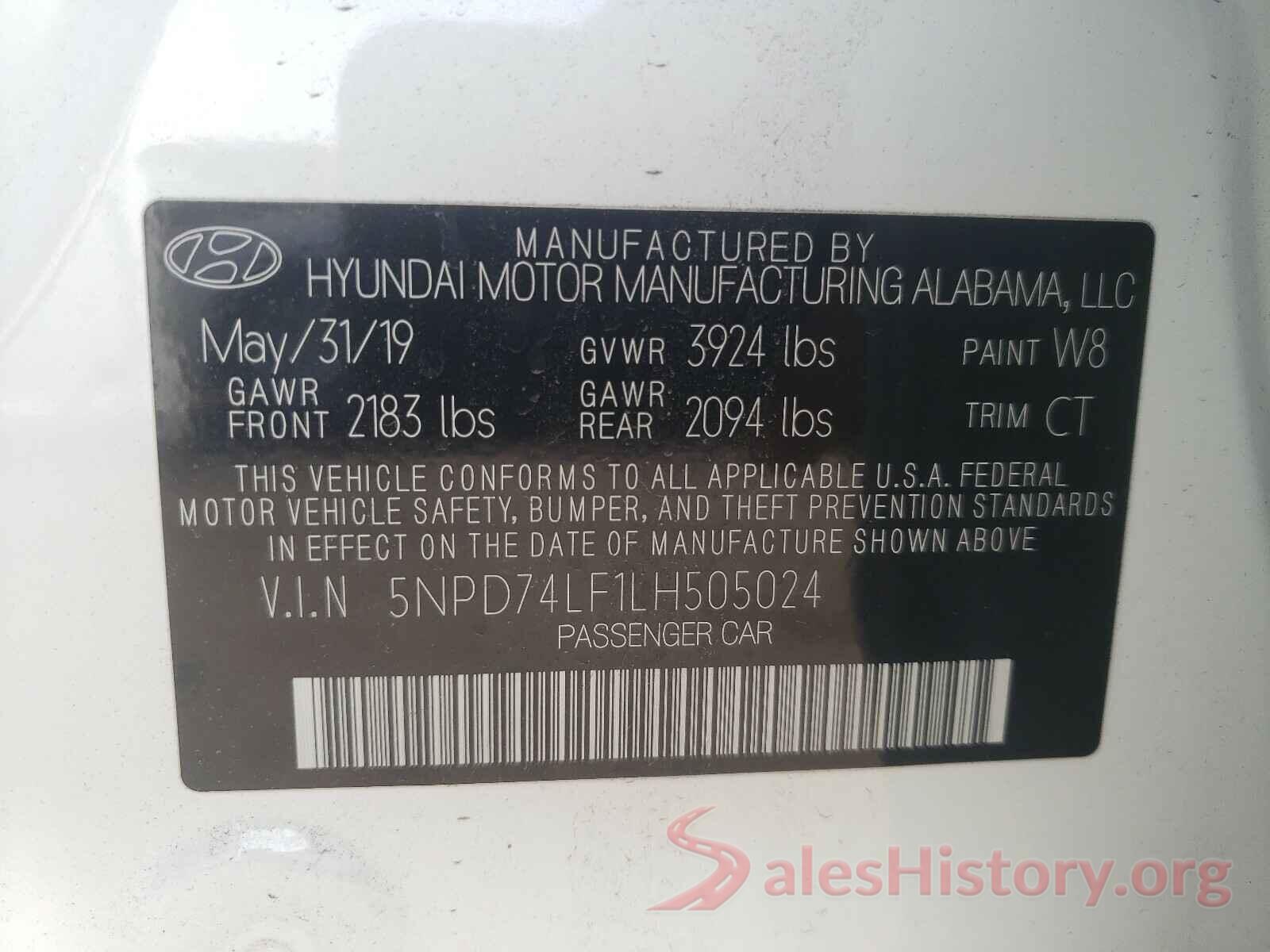 5NPD74LF1LH505024 2020 HYUNDAI ELANTRA