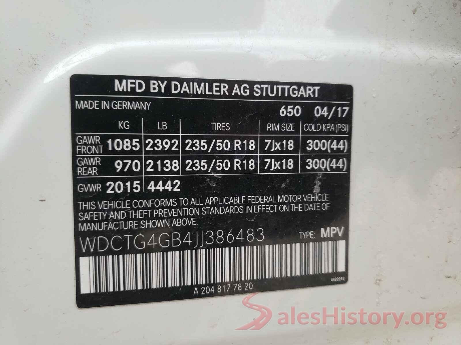 WDCTG4GB4JJ386483 2018 MERCEDES-BENZ G CLASS