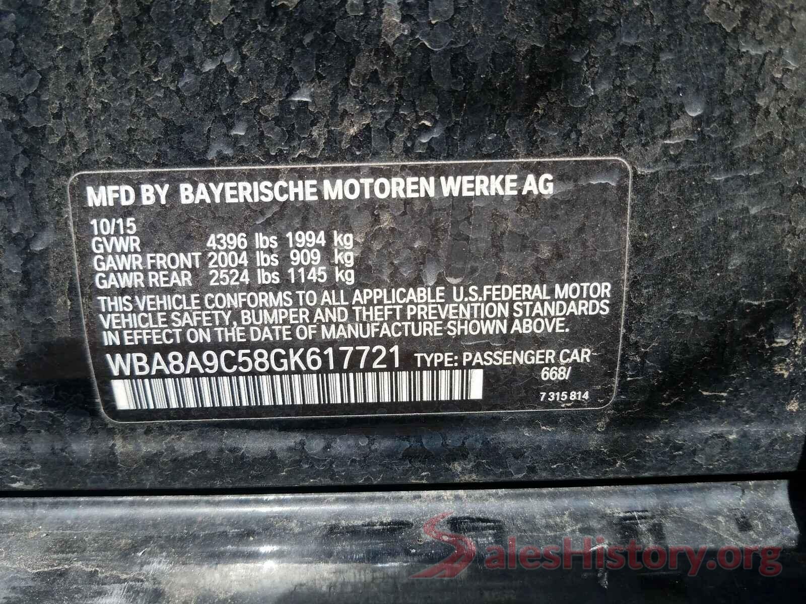 WBA8A9C58GK617721 2016 BMW 3 SERIES